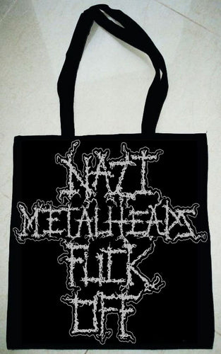 Nazi Metalheads Fuck Off tote bag